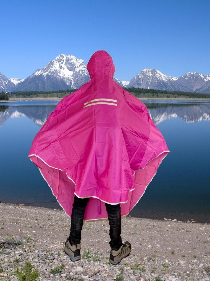 Pink poncho rain on sale